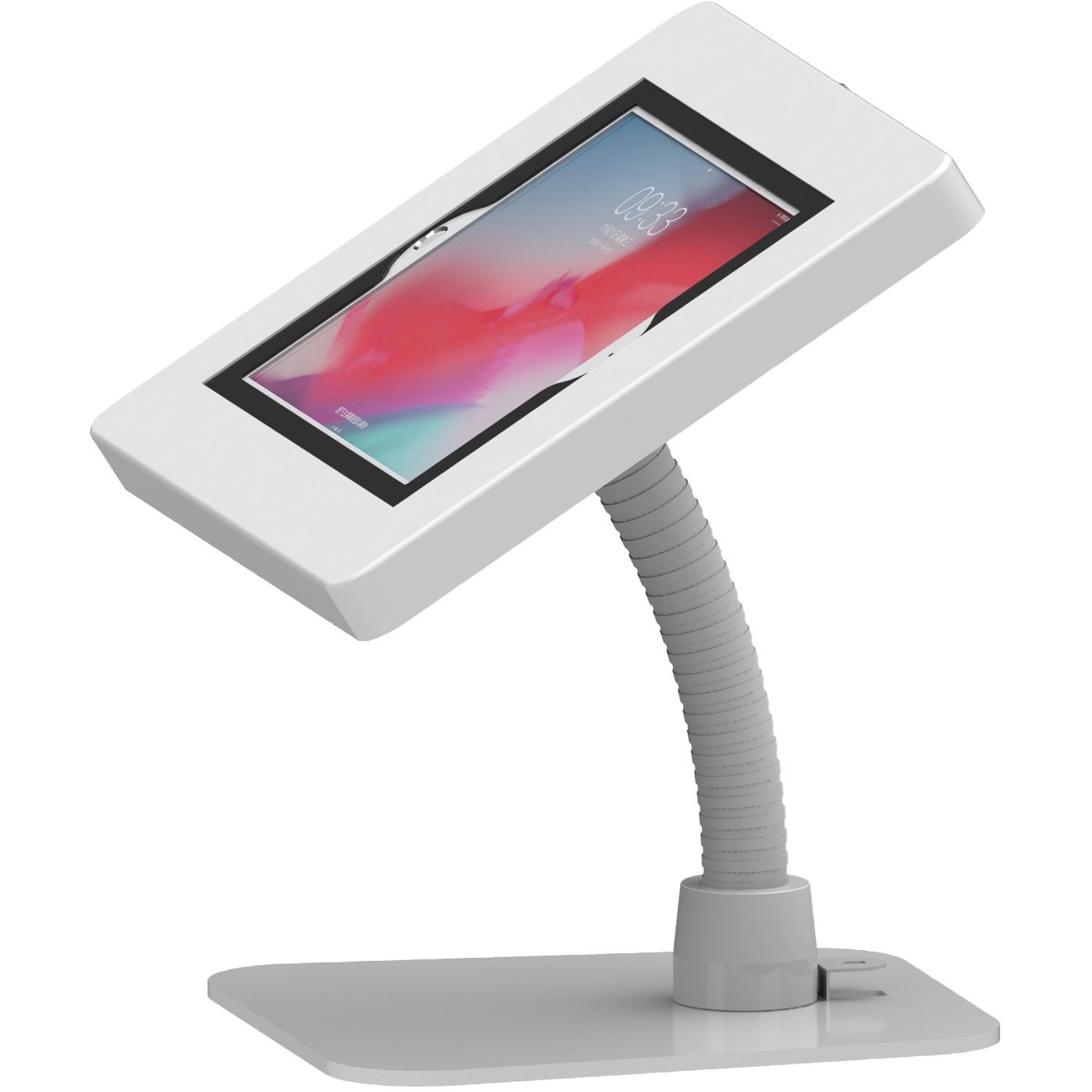 CTA Digital Premium Security Kiosk Stand with Gooseneck Tabletop Mount (White)