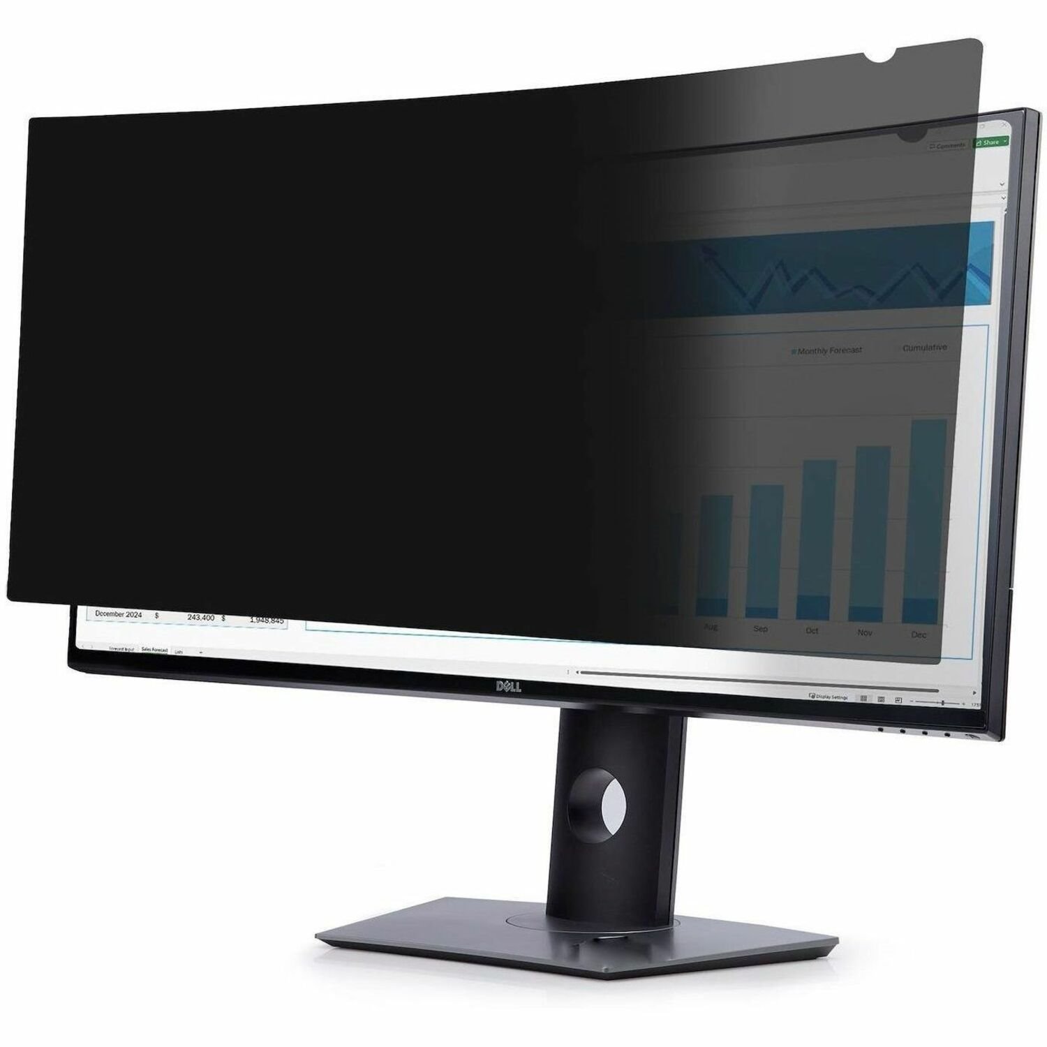 StarTech.com Privacy Screen For Dell U3824DW Curved Ultrawide 21:9 Monitor, Double-Sided, Computer Desktop Monitor Screen Protector, TAA