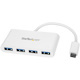 StarTech.com USB-C Hub - 4-Port USB 3.0 - USB-C to 4x USB-A - Bus Powered - White