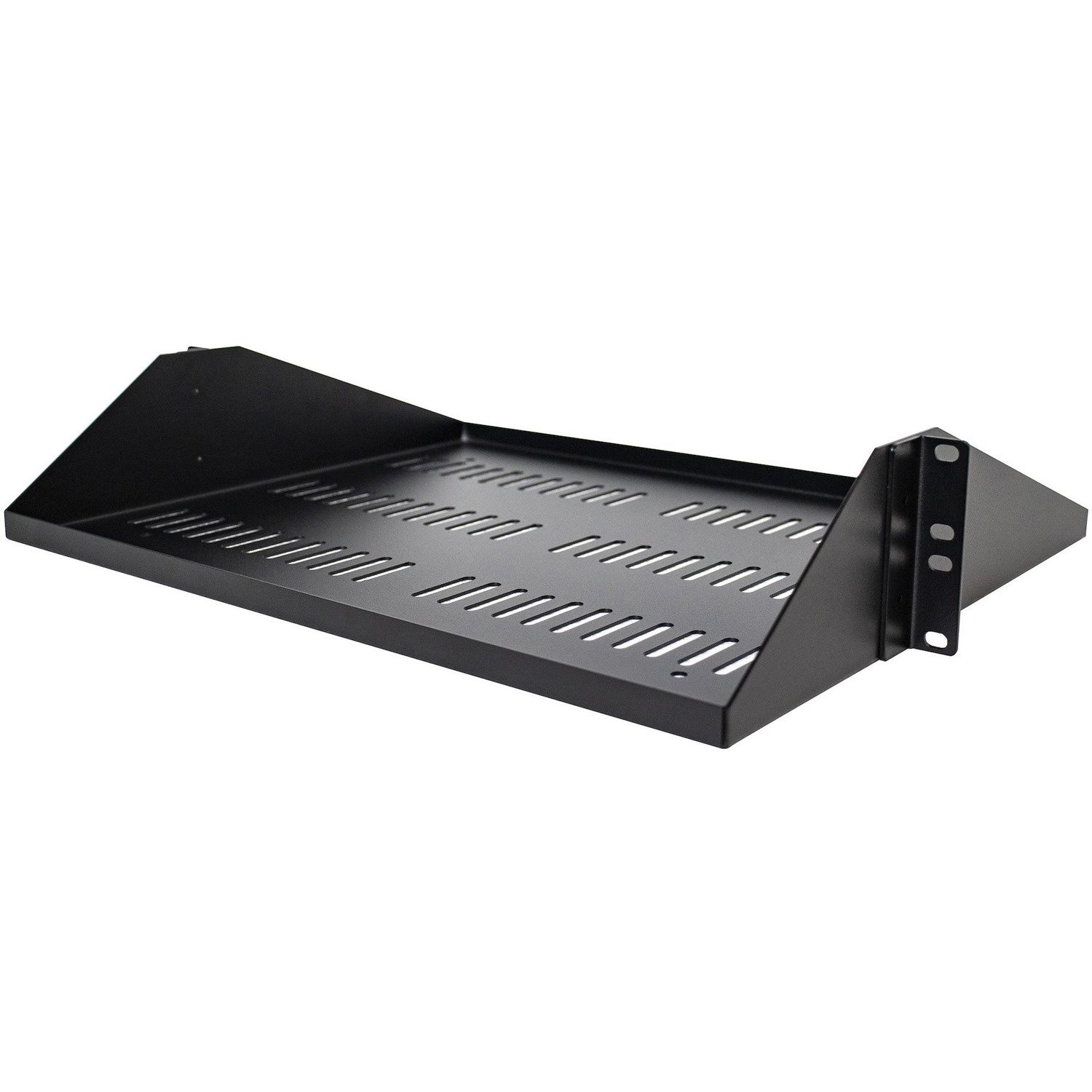 StarTech.com 2U Vented Server Rack Shelf - Center Mount Fixed 14" Deep Cantilever Rackmount Tray for 19" Data/AV/Network w/Cage Nuts