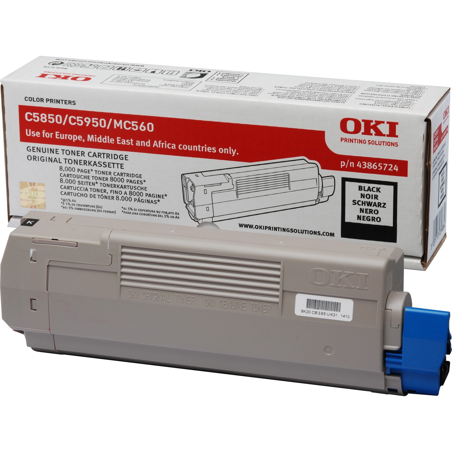 Oki 43865724 Original LED Toner Cartridge - Black Pack