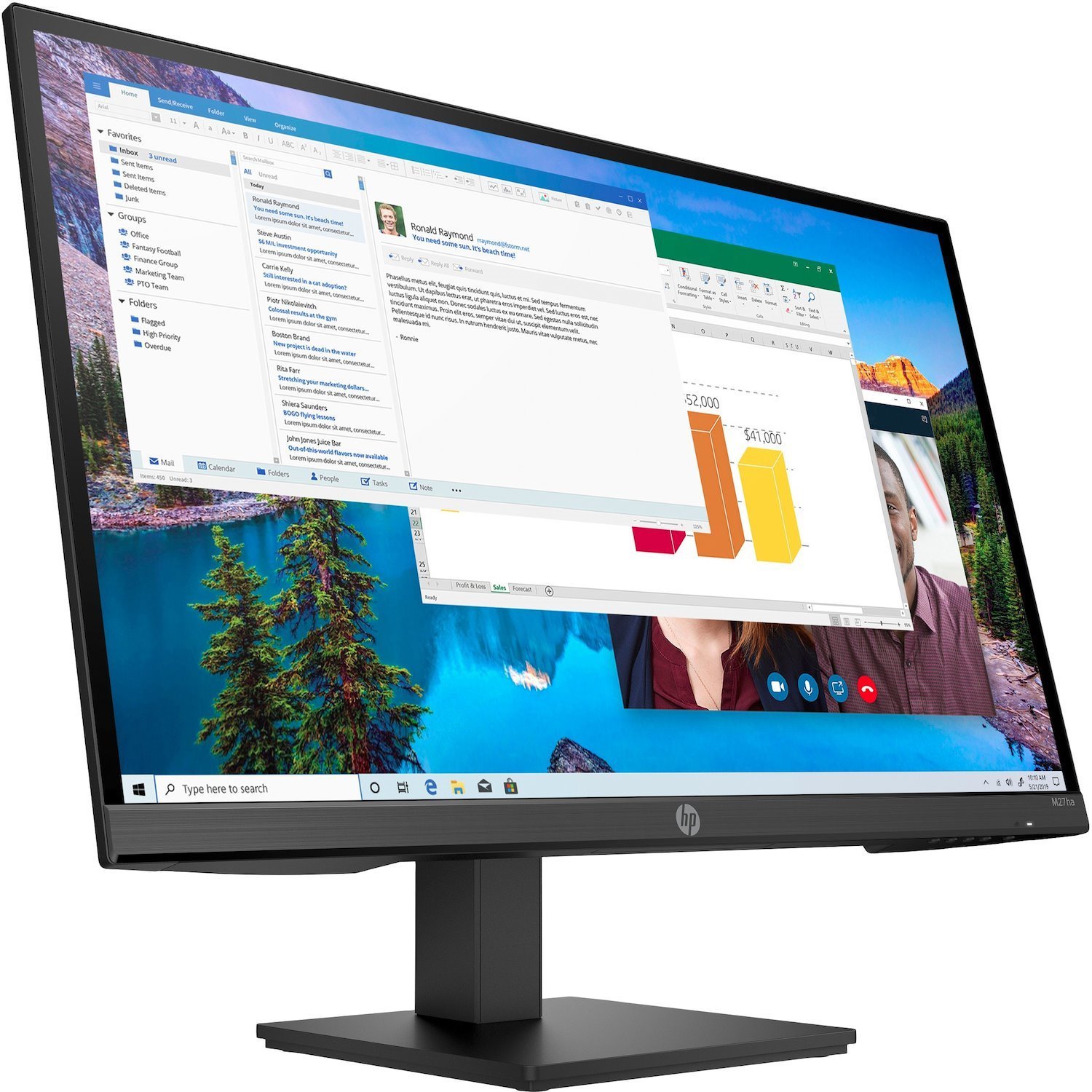 HP M27ha 27" Class Full HD LED Monitor - 16:9