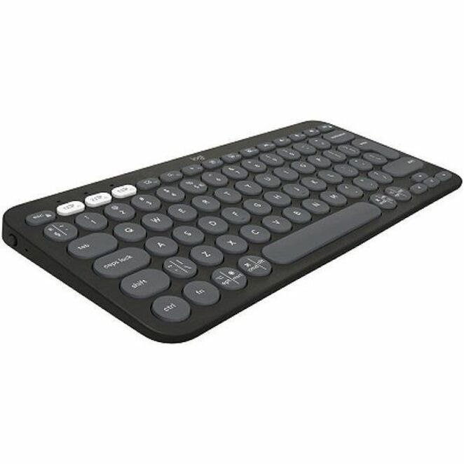 Logitech Pebble Keys 2 K380s Keyboard - Wireless Connectivity - USB Interface - English (US) - Tonal Graphite