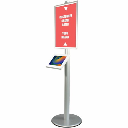 CTA Digital Floor Stand Sign Display with Kiosk Enclosure for iPad