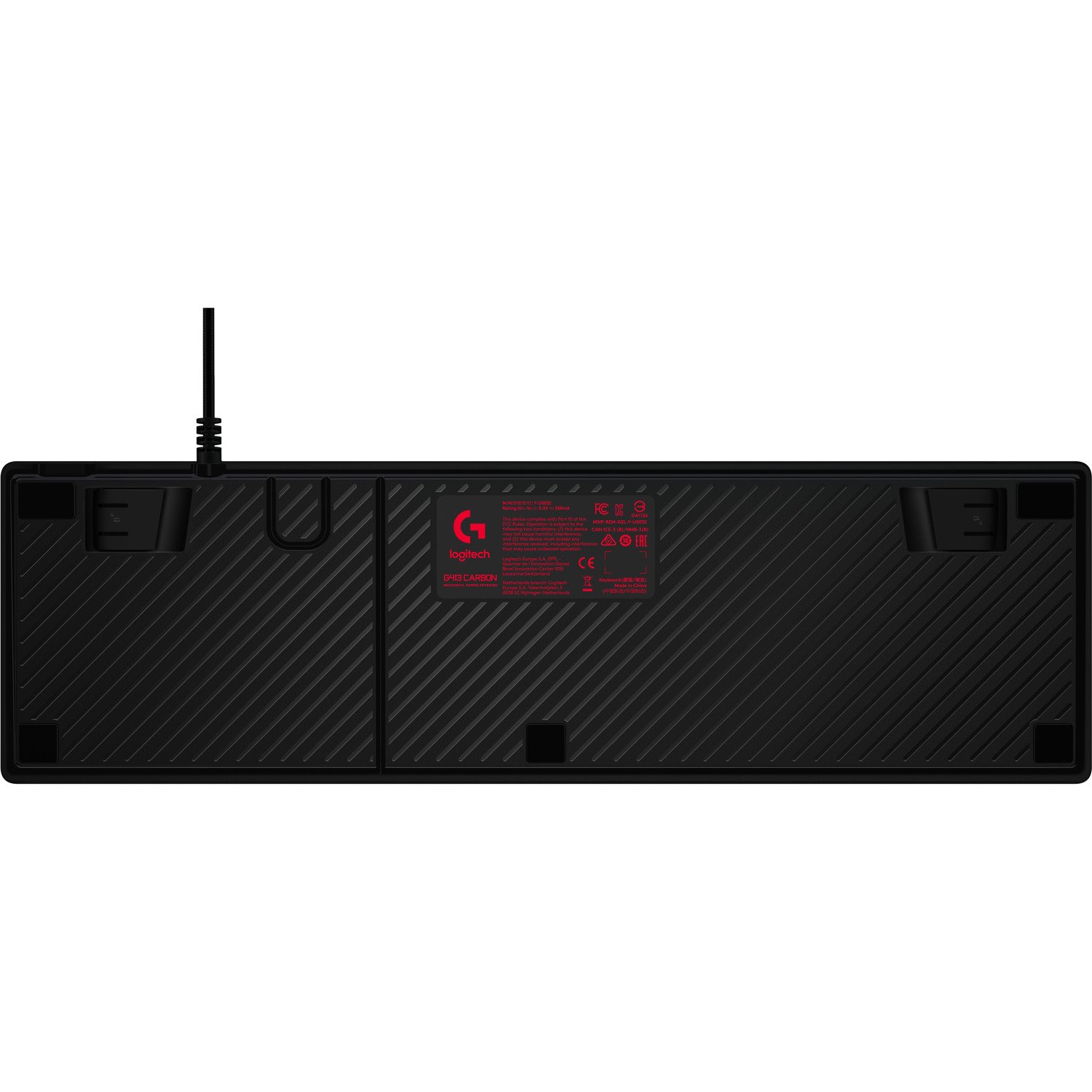 Logitech G413 Keyboard - Cable Connectivity - USB 2.0 Interface - Finnish, Norwegian, Danish, Swedish - Carbon