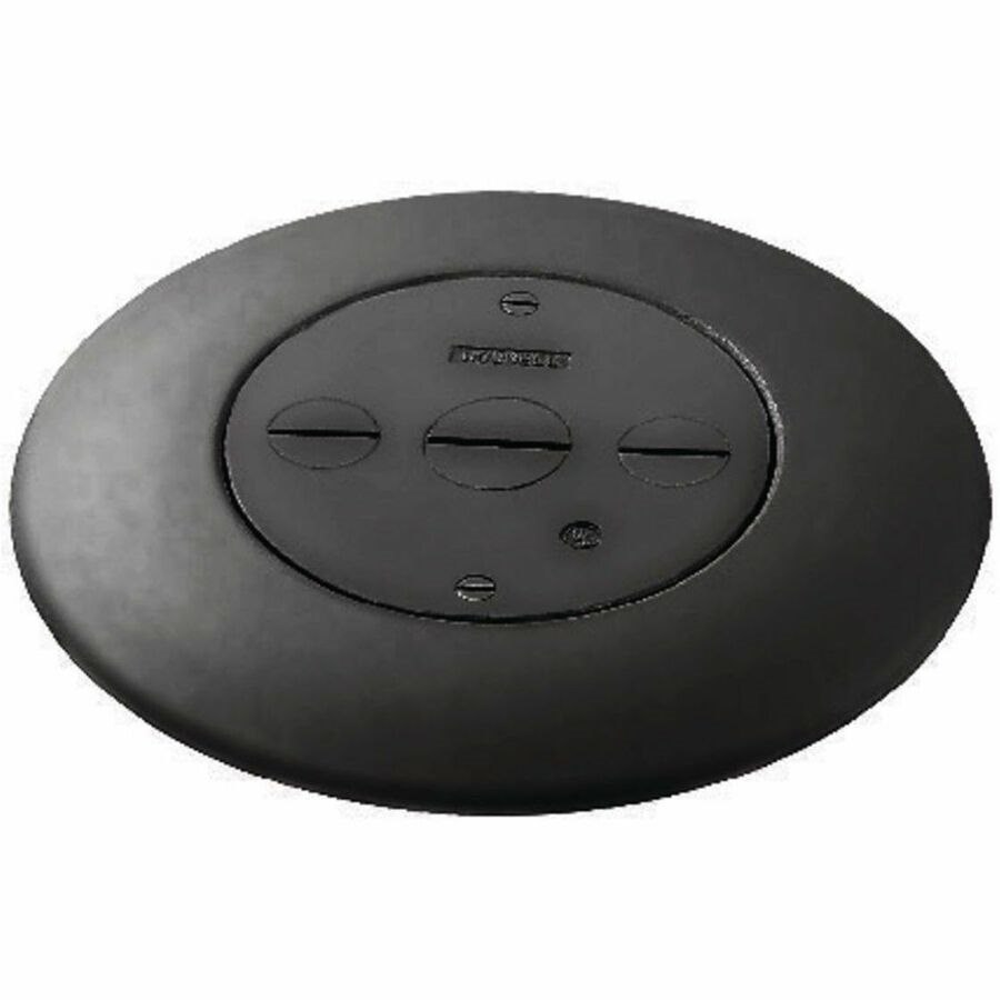 Hubbell 3 Serv Flush Furnit Feed PLT, BK