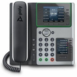 Poly Edge E450 IP Phone - Corded - Corded/Cordless - Bluetooth, NFC, Wi-Fi - 3 Multiple Conferencing - Desktop, Wall Mountable - White, Midnight Blue