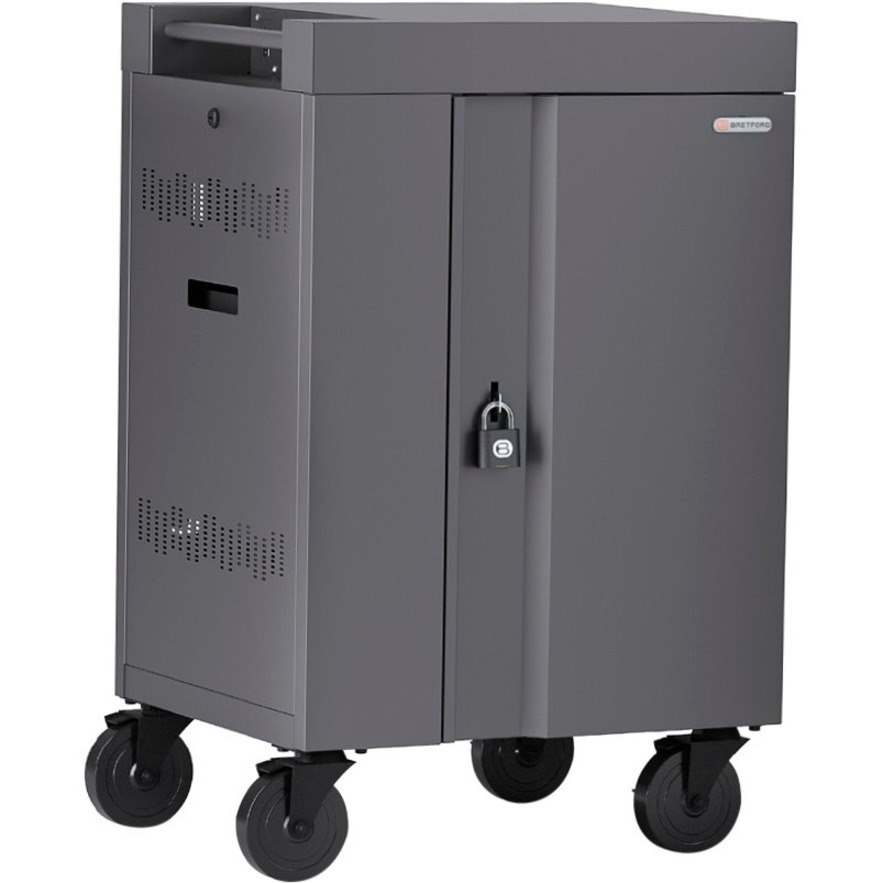 Bretford CUBE Cart Mini Charging Cart AC for 20 Devices, Charcoal Paint