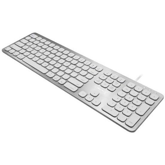 Macally Ultra Slim USB Wired Keyboard with 2 USB Ports For Mac