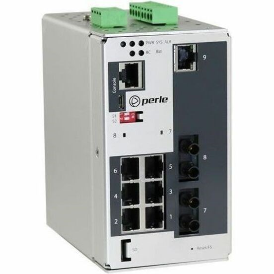 Perle IDS-509F IDS-509F3-T2MD2-SD40 9 Ports Manageable Ethernet Switch - Fast Ethernet, Gigabit Ethernet - 10/100/1000Base-T, 100Base-LX, 100Base-FX