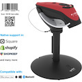 Socket Mobile DuraScan® D740, Universal Barcode Scanner, Red & Charging Stand