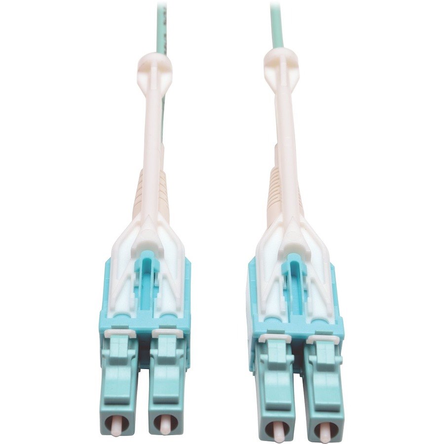 Eaton Tripp Lite Series 10Gb/40Gb/100Gb Duplex Multimode 50/125 OM3 LSZH Fiber Patch Cable with Push/Pull Tab Connectors (LC/LC), Aqua, 1M (3.3 ft.)