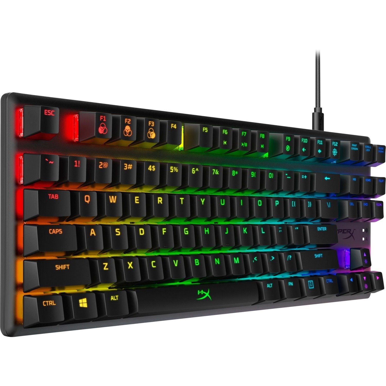 HyperX Alloy Origins Rugged Gaming Keyboard - Cable Connectivity - USB Type C Interface - RGB LED - English (US) - Black