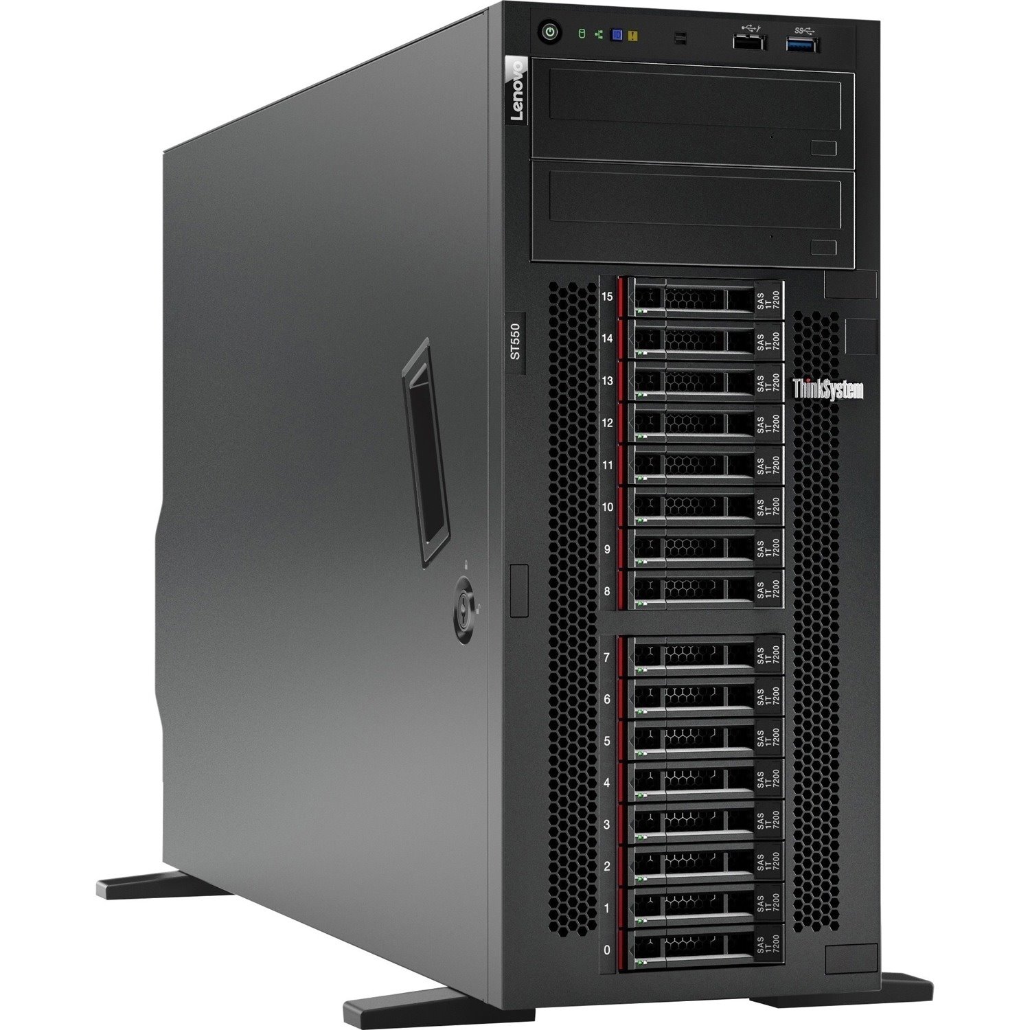 Lenovo ThinkSystem ST550 7X10A0ELNA 4U Tower Server - 1 x Intel Xeon Silver 4208 2.10 GHz - 32 GB RAM - 12Gb/s SAS, Serial ATA/600 Controller