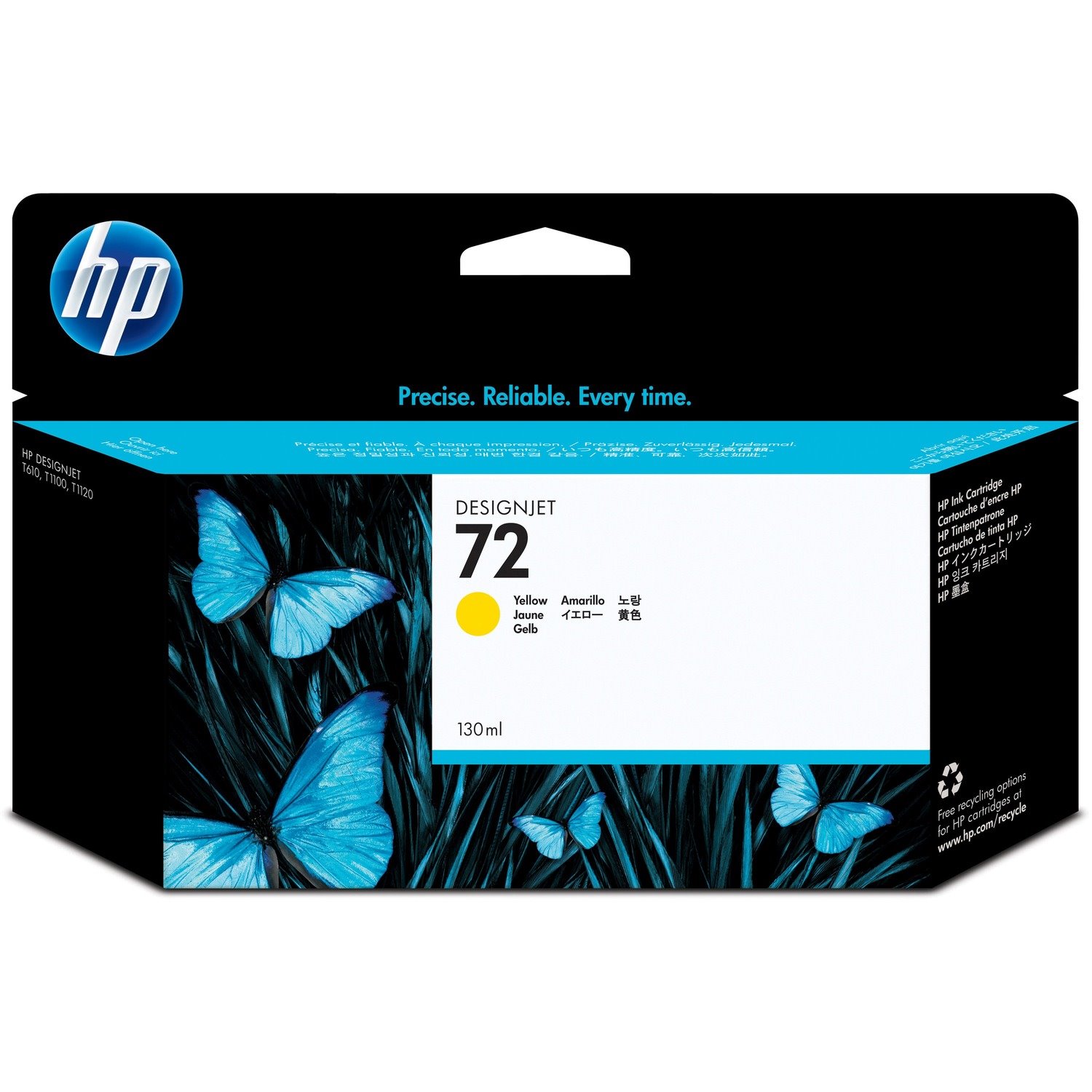 HP 72 (C9373A) Original Inkjet Ink Cartridge - Single Pack - Yellow - 1 Each