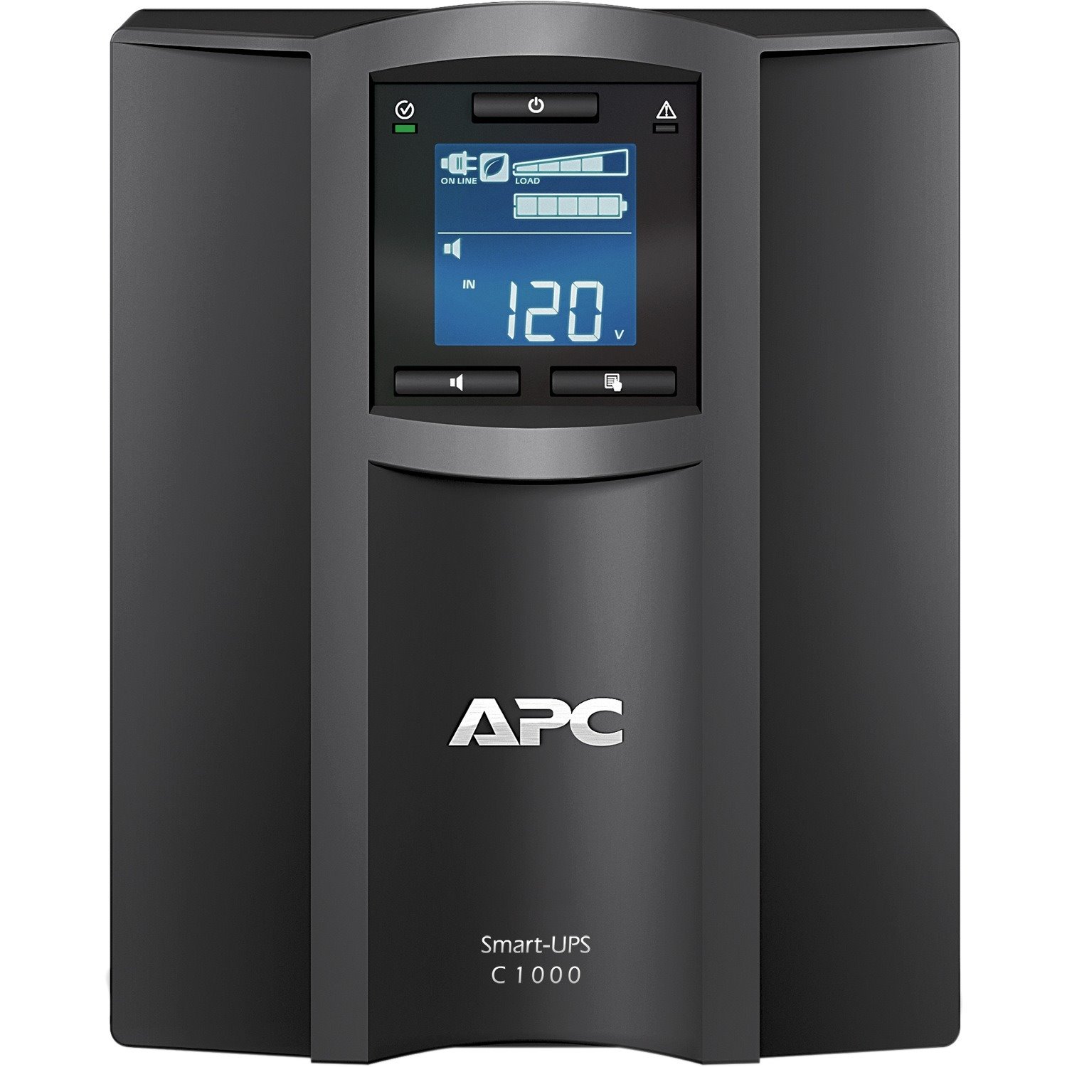 APC Smart-UPS C, Line Interactive, 1000VA, Tower, 120V, 8x NEMA 5-15R outlets, SmartConnect port, USB and Serial communication, AVR, Graphic LCD