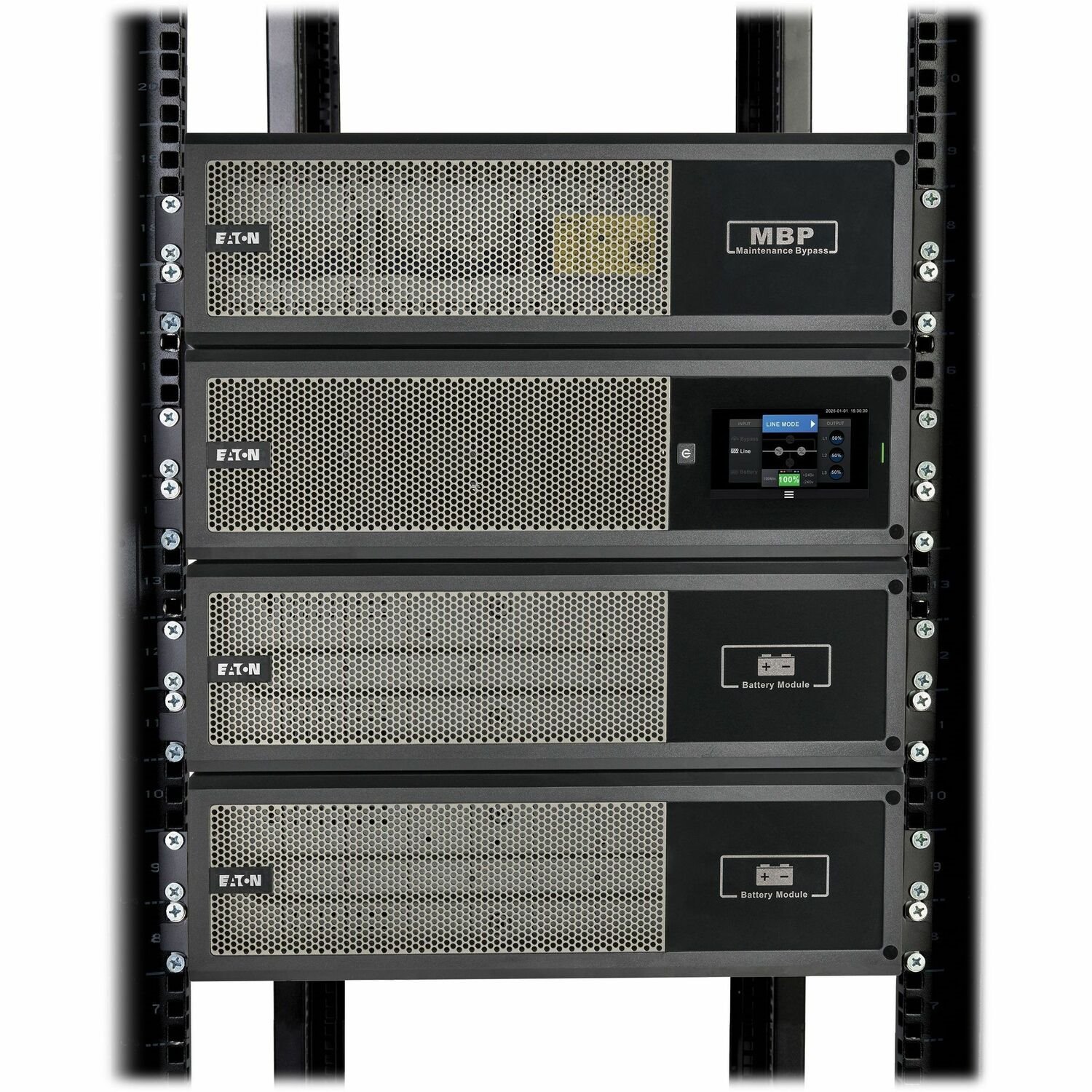 Eaton 5kW UPS bundle/kit model that includes a 5kW Power Module, 5k-MBP, one EBM and NETWORK-M3 card.