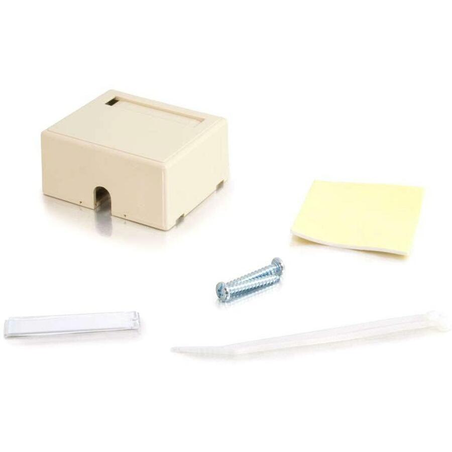 C2G 2-Port Keystone Jack Surface Mount Box - Ivory