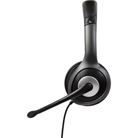 V7 USB-C Deluxe Headset with Noise Cancelling Mic, Volume Control, Digital Headset, Laptop Computer, Chromebook, PC - Black, Gray