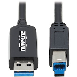 Eaton Tripp Lite Series USB 3.2 Gen 1 Plenum-Rated Fiber Active Optical Cable (AOC) - 5 Gbps, (A to B M/M), Black, 20 m