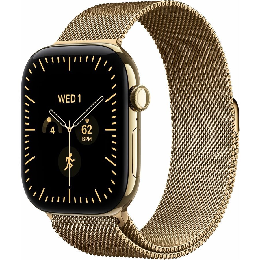 Apple Watch Series 12 Smart Watch - 46 mm Case Height - 40 mm Case Width - Radiant Gold Case Color - Radiant Gold Band Color - Titanium Case Material - Wireless LAN - 5G - LTE