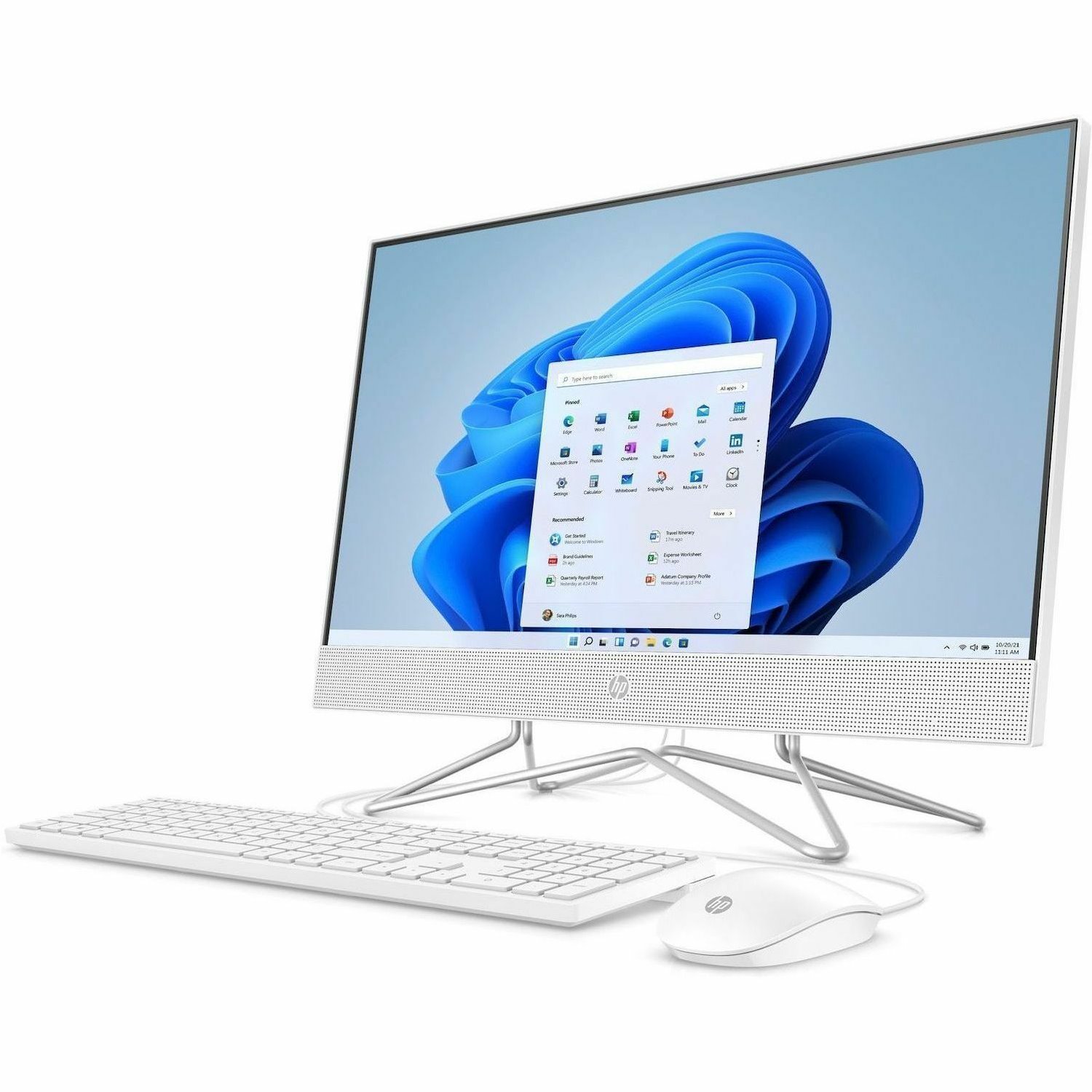 HP 24-df1000 24-df1139 All-in-One Computer - Intel Core i5 11th Gen i5-1135G7 - 8 GB - 512 GB SSD - 23.8" Full HD - Desktop - Snow White