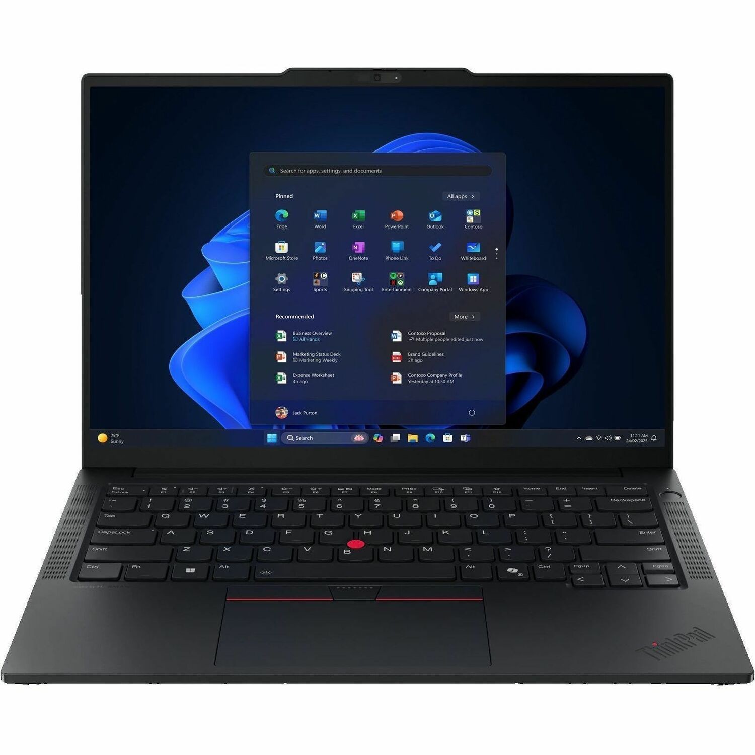 Lenovo ThinkPad E14 Gen 7 21T1S12N00 14" Notebook - WUXGA - 60 Hz - AMD Ryzen 7 250 - 16 GB - 1 TB SSD - English (US) Keyboard - Black