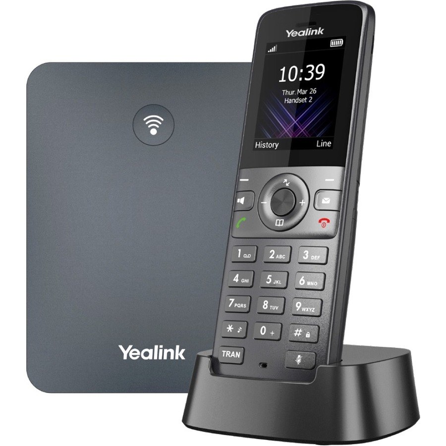 Yealink W73P IP Phone - Cordless - Corded - DECT - Wall Mountable - Space Gray