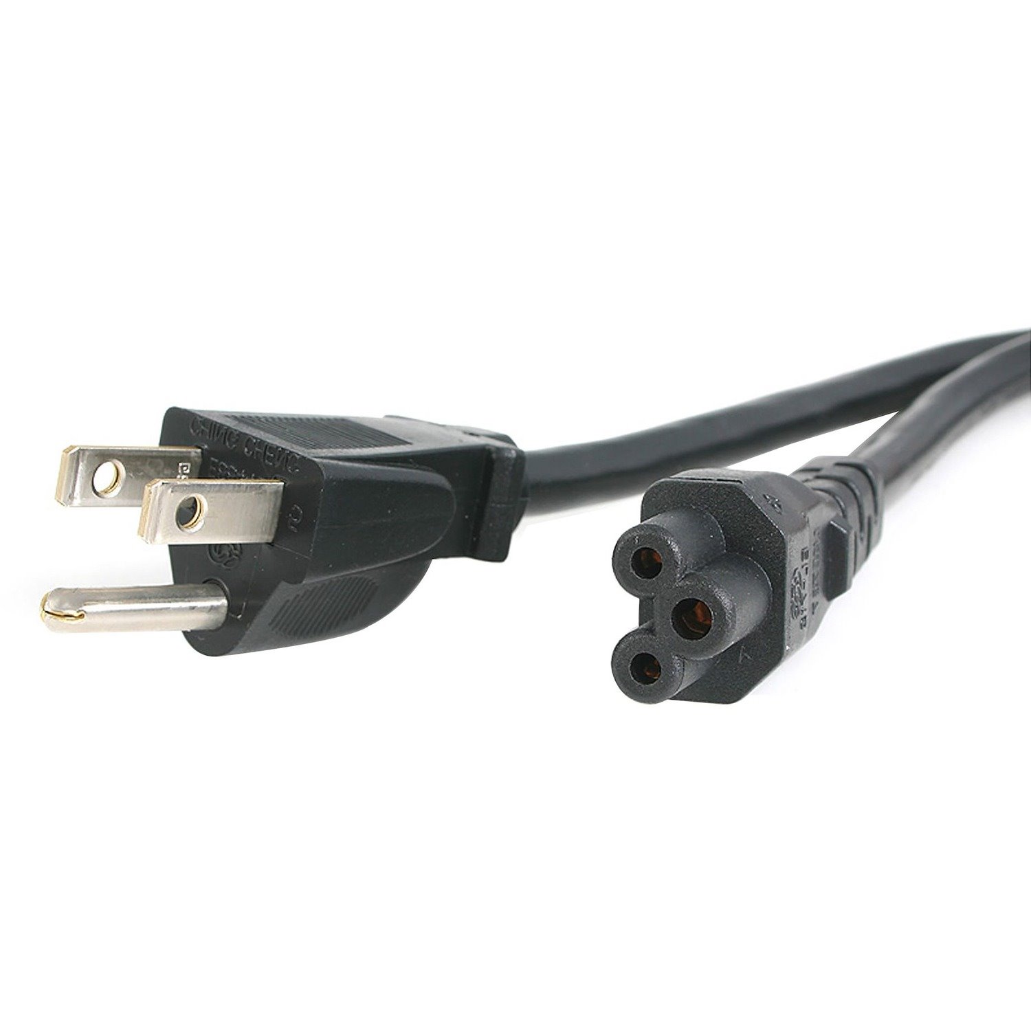StarTech.com 3ft (1m) Laptop Power Cord, NEMA 5-15P to C5 (Clover Leaf), 10A 125V, 18AWG, Laptop Replacement Cord, Power Brick Cable