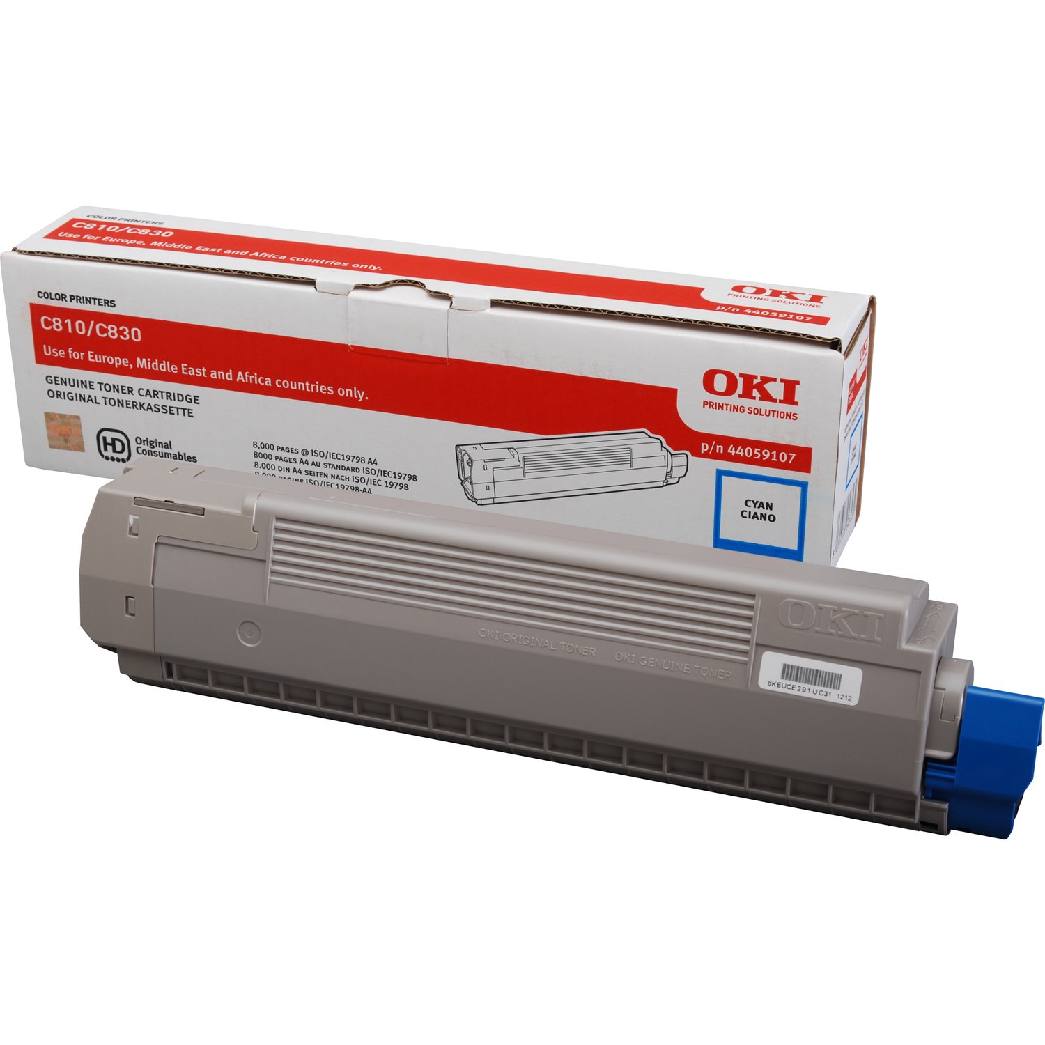 Oki 44059107 Original LED Toner Cartridge - Cyan Pack
