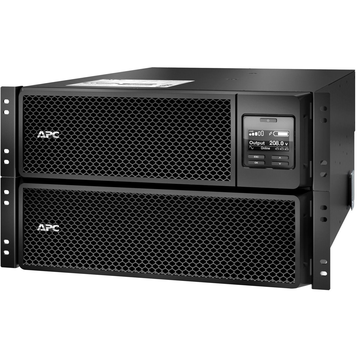 APC Smart-UPS On-Line, 8kVA/8kW, Rackmount 6U, 208V, 4x L6-20R+2x L6-30R NEMA outlets, Network Card+SmartSlot, Extended runtime, W/ rail kit