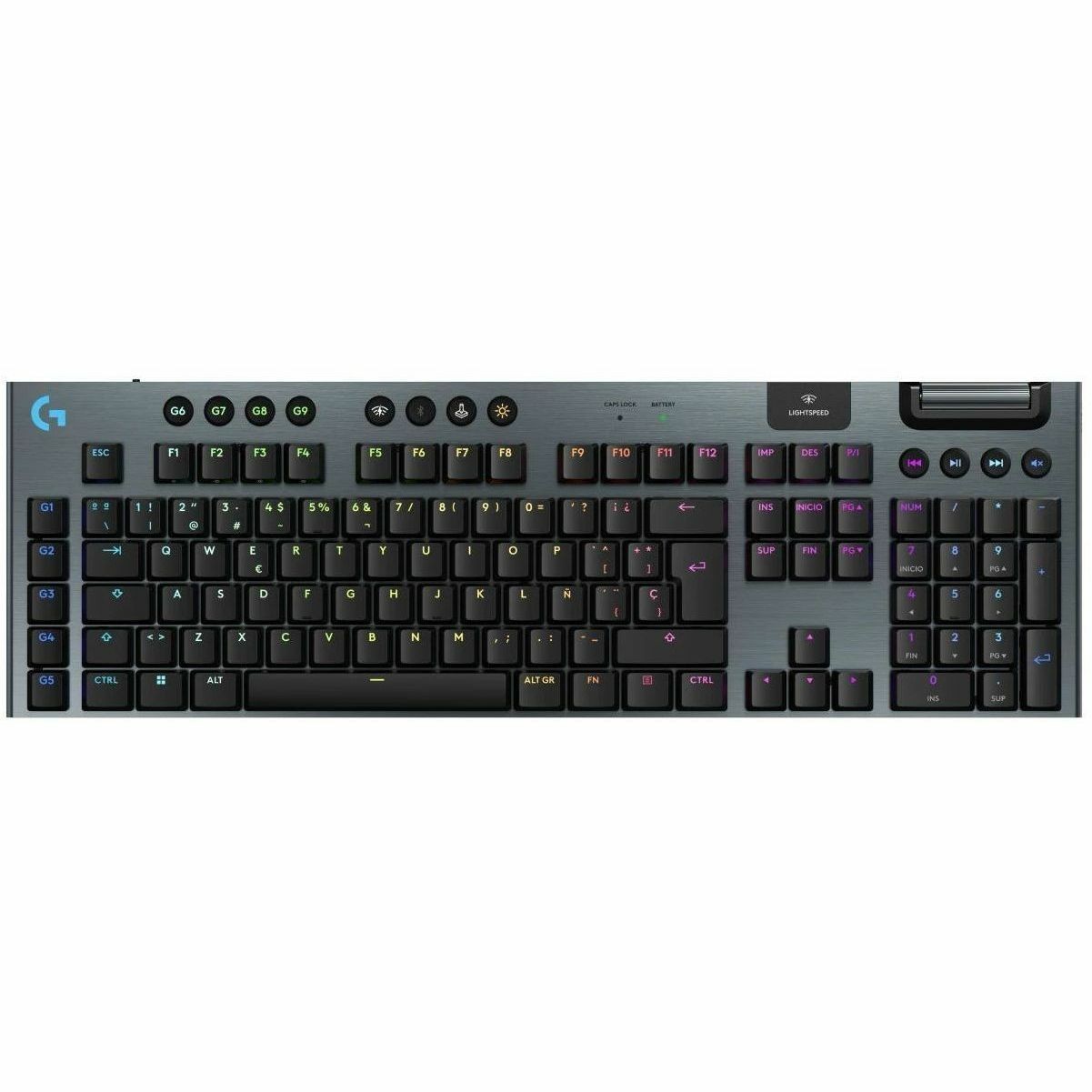 Logitech G G915 X LIGHTSPEED Gaming-toetsenbord - Bedraad/draadloos Verbinding - USB Interface - RGB LED - Spaans - QWERTY indeling - Zwart