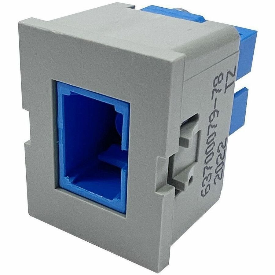 Ortronics Tracjack, SC, Simplex, Blue Adapter, Flush Mount, Single-Mode, LT Gray Housing