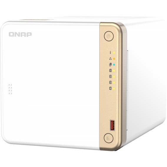 QNAP Turbo NAS TS-462-2G 4 x Total Bays SAN/NAS Storage System - 4 GB Flash Memory Capacity Celeron N4505 Dual-core (2 Core) 2 GHz - 2 GB RAM - DDR4 SDRAM Tower