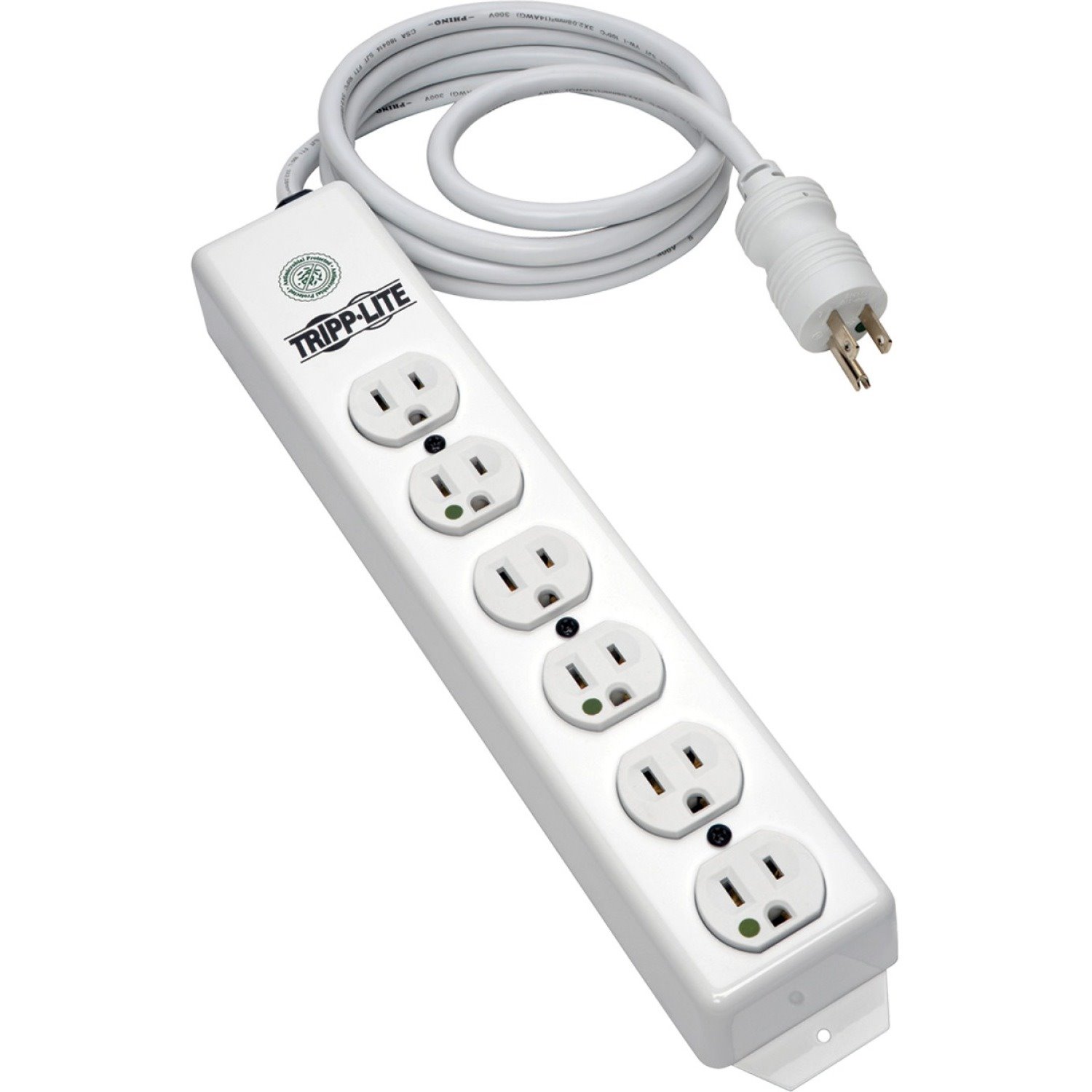 Eaton Tripp Lite Series Safe-IT UL 1363 Medical-Grade Power Strip, 6x Hospital-Grade Outlets, Antimicrobial, 15 ft. (4.57 m) Cord