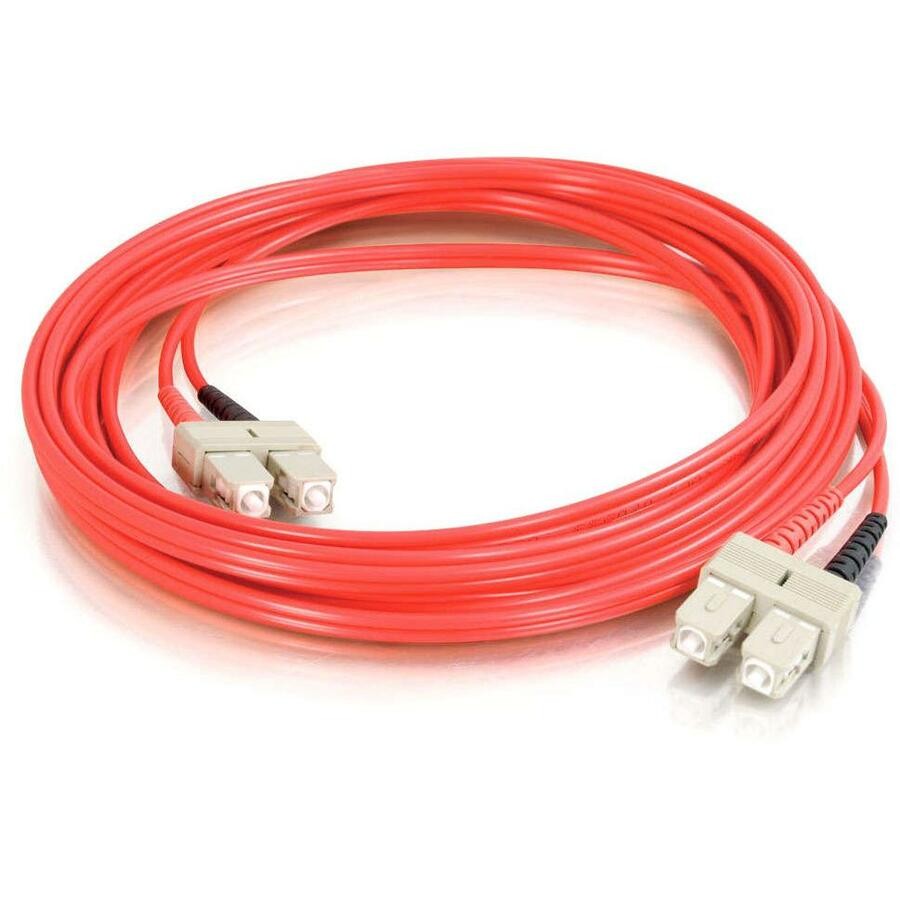 Cables To Go C2G Fiber Patch Cable, SC-SC, 62.5/125, Duplex, Multimode, Red, 1M