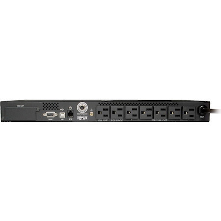 Eaton Tripp Lite Series TAA-Compliant SmartPro 120V 500VA 300W Line-Interactive UPS, 1U Rack/Vertical, Network Card Options, USB, DB9 Serial