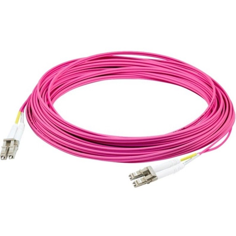 AddOn 5m LC to LC Magenta OM4 Duplex OFNR (Riser-Rated) Fiber Patch Cable