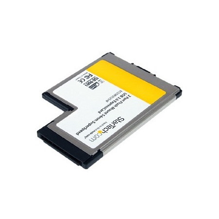 StarTech.com 2 Port Flush Mount ExpressCard 54mm SuperSpeed USB 3.0 Card Adapter with UASP Support - 5Gbps