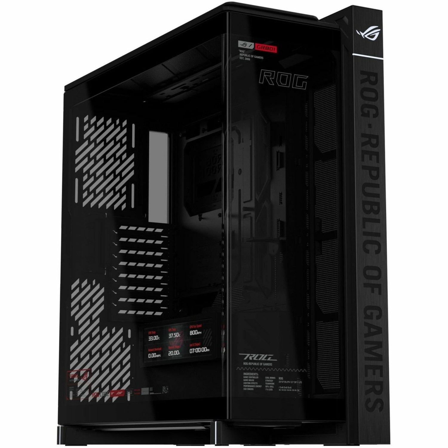 Asus ROG ROG Cronox Gaming Computer Case - EATX, ATX Motherboard Supported - Full-tower - Tempered Glass, Aluminium - Black