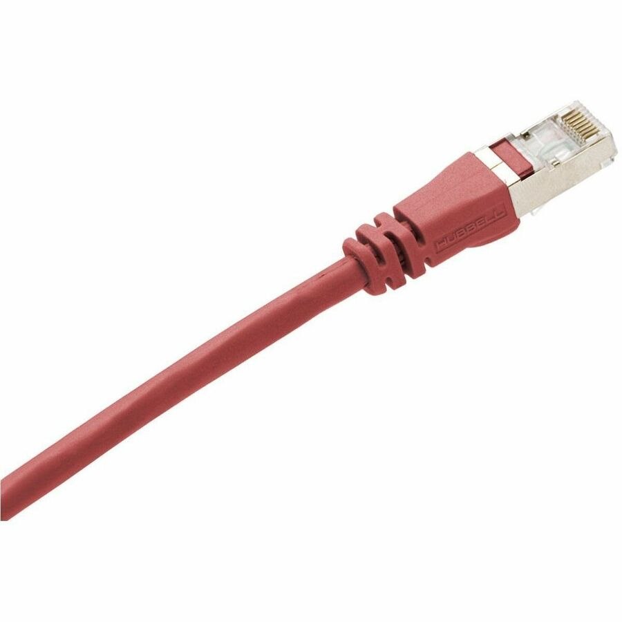 Hubbell Premise Wiring Copper Solutions, Patch Cord, Cat6A, 10GHz, Shielded, Red, 3' Length