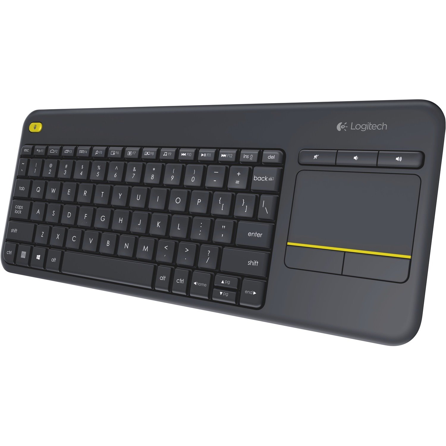 Logitech K400 Plus Keyboard - Wireless Connectivity - USB Interface - TouchPad - Czech - QWERTY Layout - Black