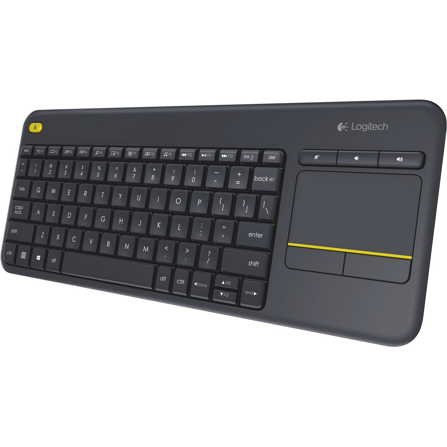 Logitech K400 Plus Keyboard - Wireless Connectivity - USB Interface - TouchPad - Czech - QWERTY Layout - Black