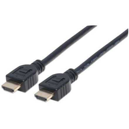 HDMI Cable with Ethernet (CL3 rated, suitable for In-Wall use), 4K@60Hz (Premium High Speed), 1m, Male to Male, Black, Ultra HD 4k x 2k, In-Wall rated, Fully Shielded, Gold Plated Contacts, Lifetime Warranty, Polybag