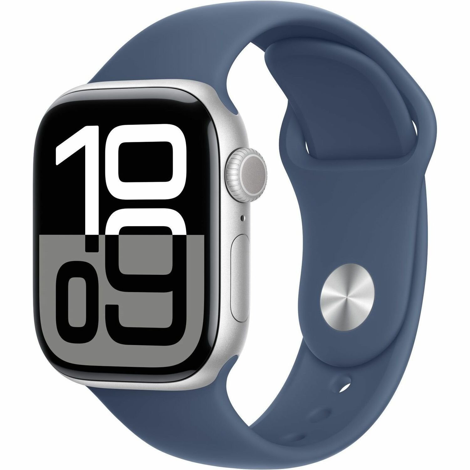 Apple Watch Series 10 Smart Watch - 42 mm Case Height - 36 mm Case Width - Silver Case Color - Denim Band Color - Aluminium Case Material - Wireless LAN
