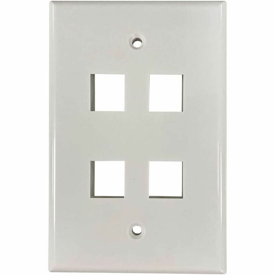 Eaton Tripp Lite Series Safe-IT 4-Port Single-Gang Keystone Wall Plate, Antibacterial, Ivory Gloss, TAA