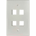 Eaton Tripp Lite Series Safe-IT 4-Port Single-Gang Keystone Wall Plate, Antibacterial, Ivory Gloss, TAA