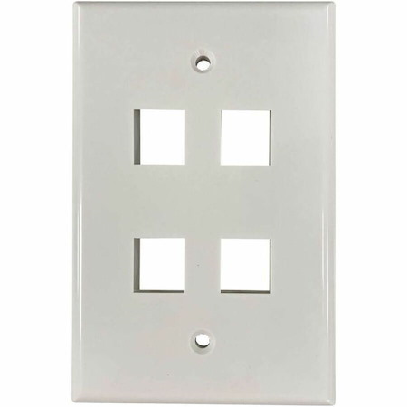 Eaton Tripp Lite Series Safe-IT 4-Port Single-Gang Keystone Wall Plate, Antibacterial, Ivory Gloss, TAA