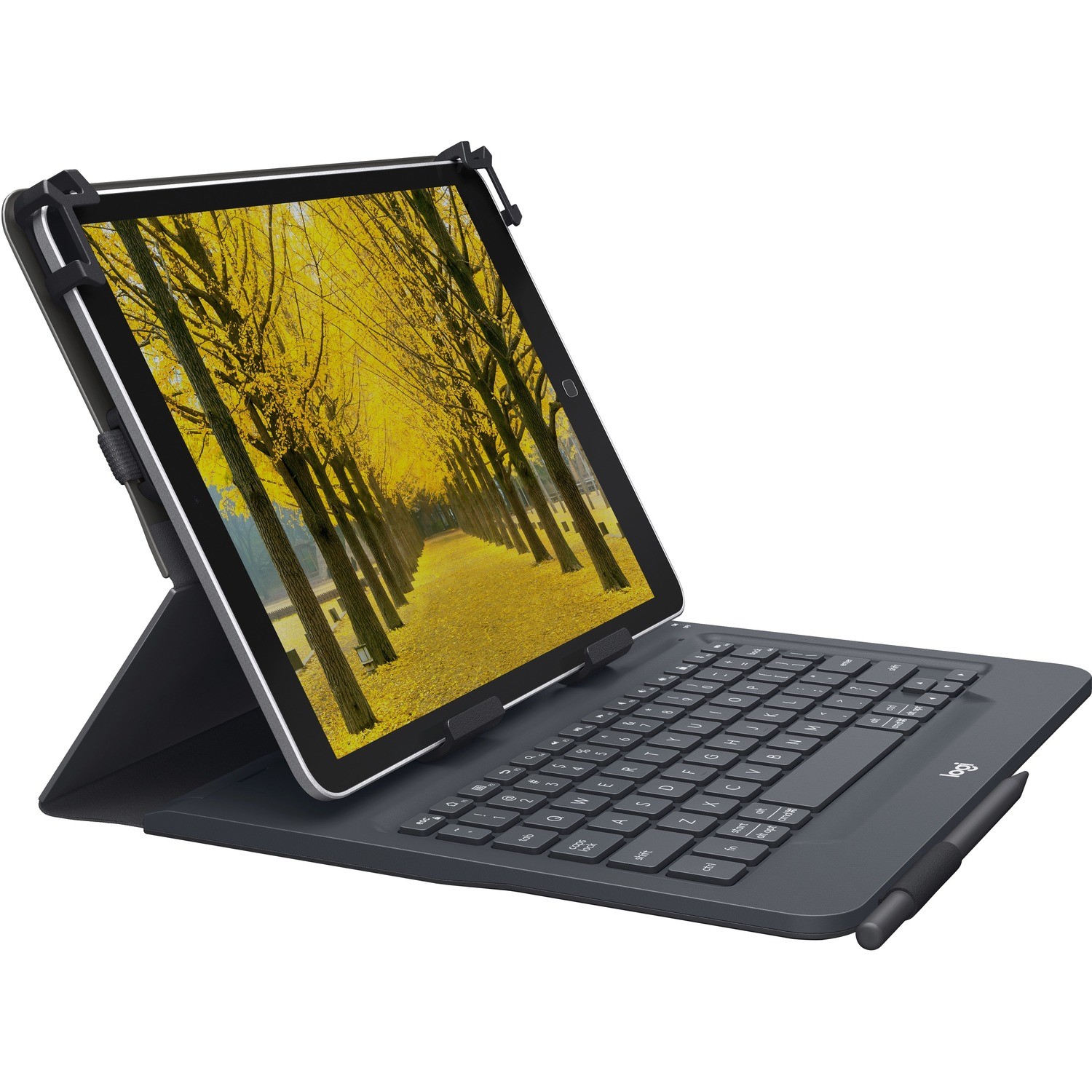 Logitech Universal Folio Toetsenbord/hoes (Folio) voor 25,4 cm (10") Apple iPad Air 2, iPad Air, iPad 2, iPad (3de generatie), iPad (4th Generation) - Swiss toetsenbord - Zwart