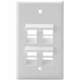 Quickport Angled Wallplate White 4 port